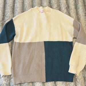 Pink Lily Color Block Sweater